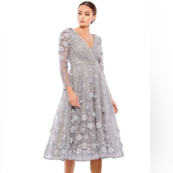 Mac Duggal Floral Embellished Lace A-Line Cocktail Dress NEW Size 8 - Picture 4 of 14